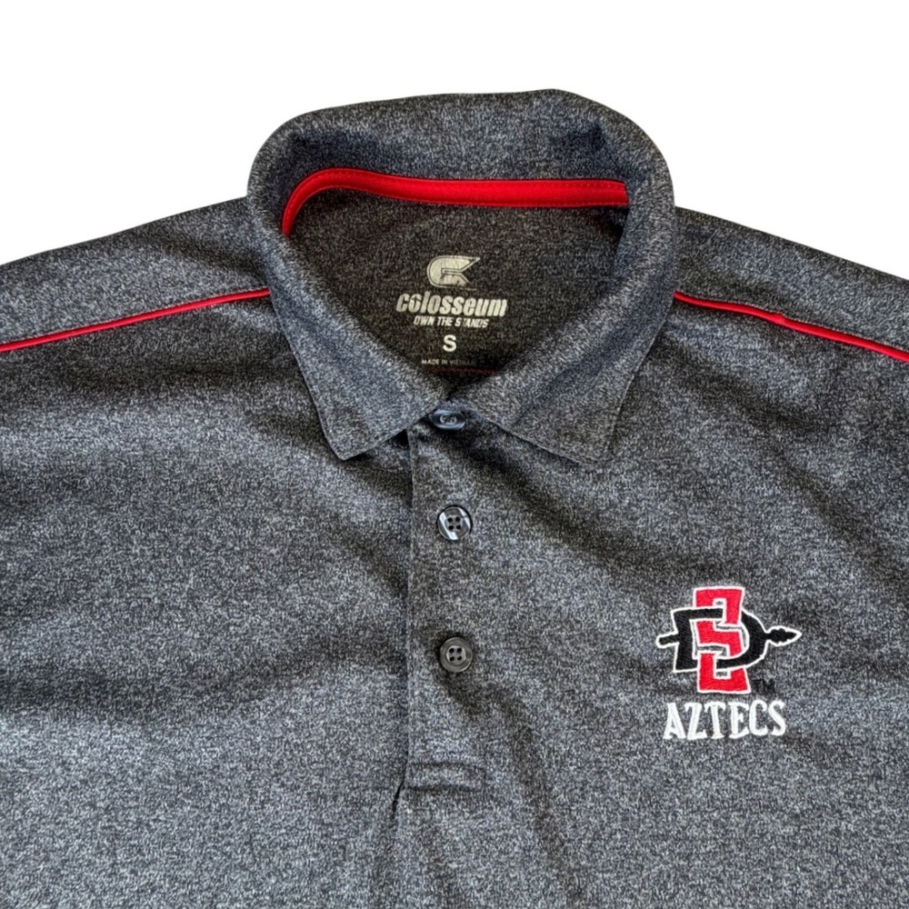 Colosseum San Diego State Aztecs SDSU‎ Polo Shirt Mens Small Gray Heathered